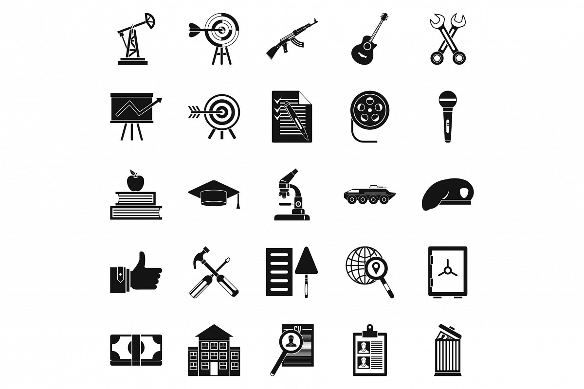 Successful career icons set, simple style example image 1