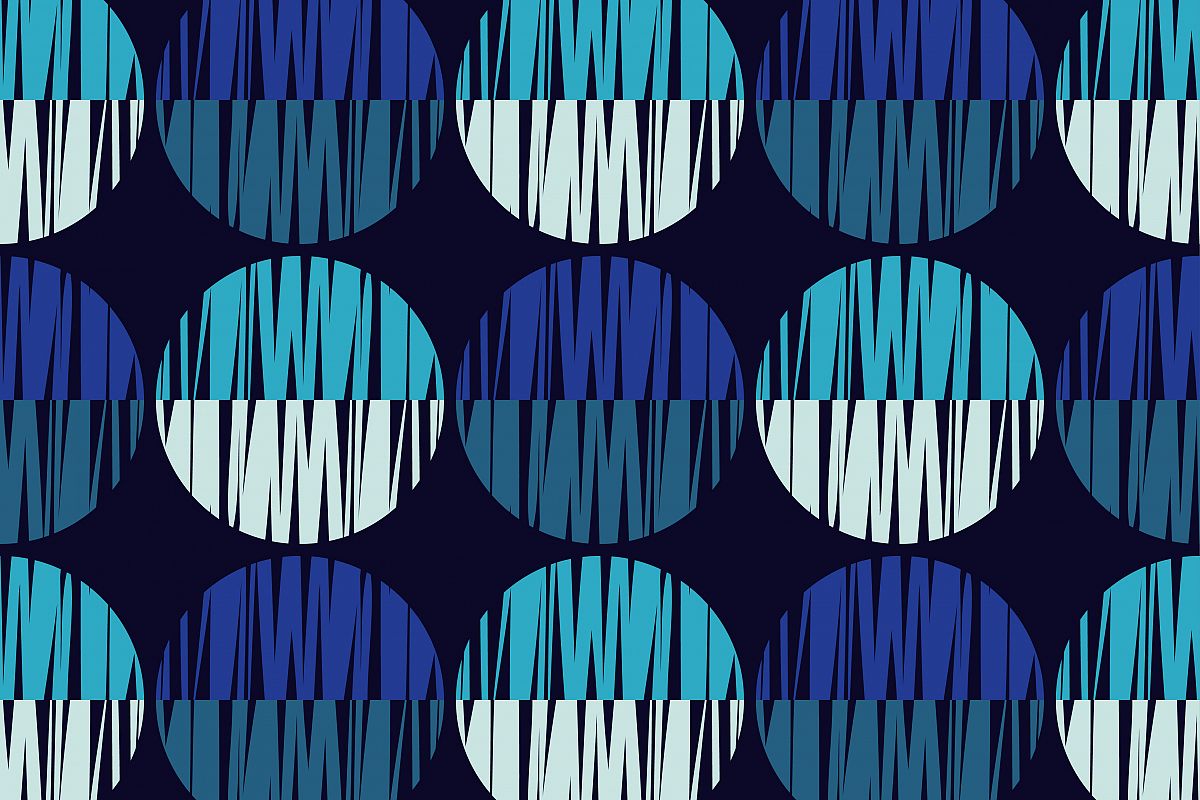 Seamless geometric pattern. Half circles background. example image 1