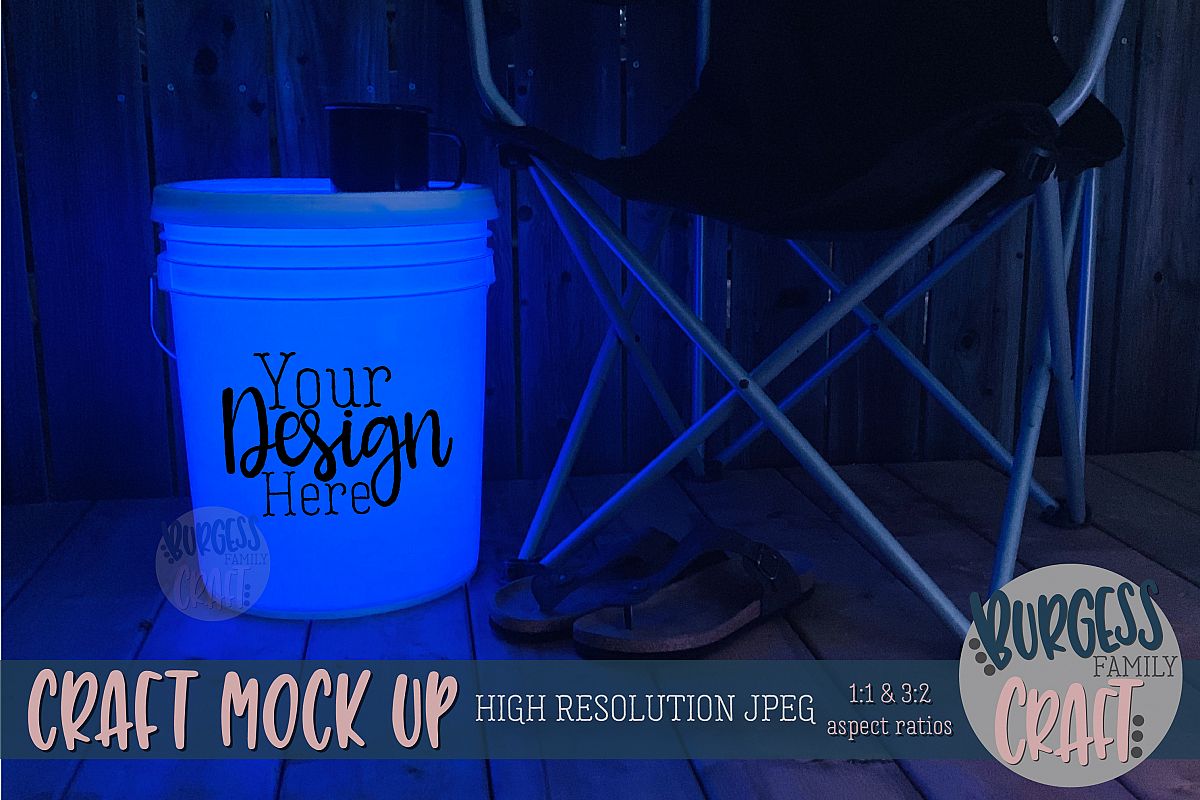 Bucket light table blue Craft mock up| High Resolution JPEG example image 1