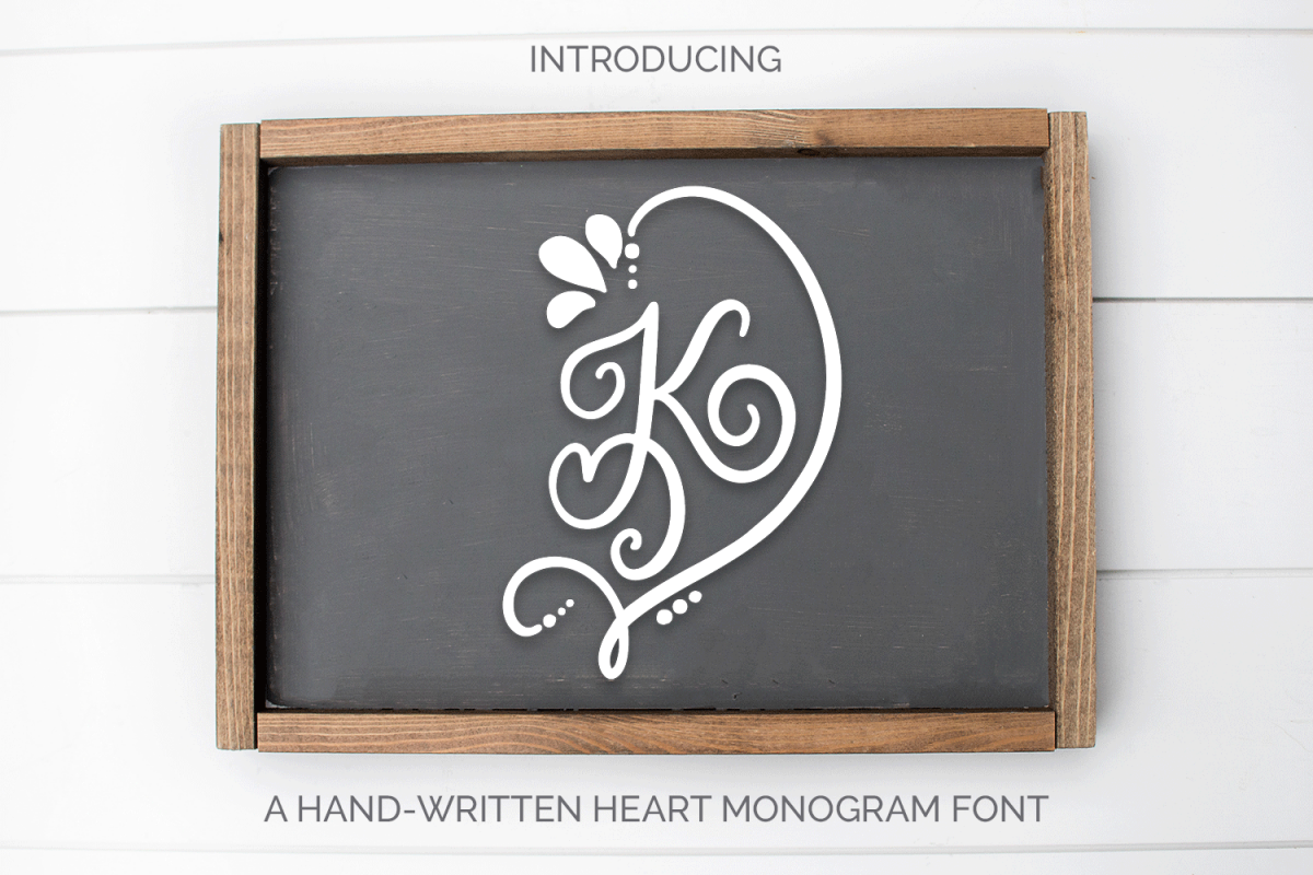 Heart Monogram - A Hand-Written Monogram Font example image 1