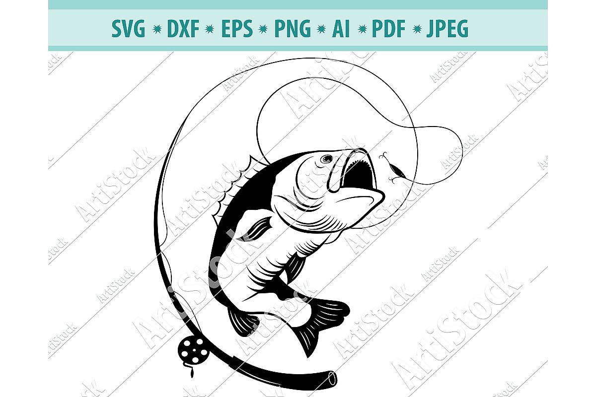 Download Bass Fishing Svg, Fishing Svg, Fishing Hooks Png, Dxf, Eps