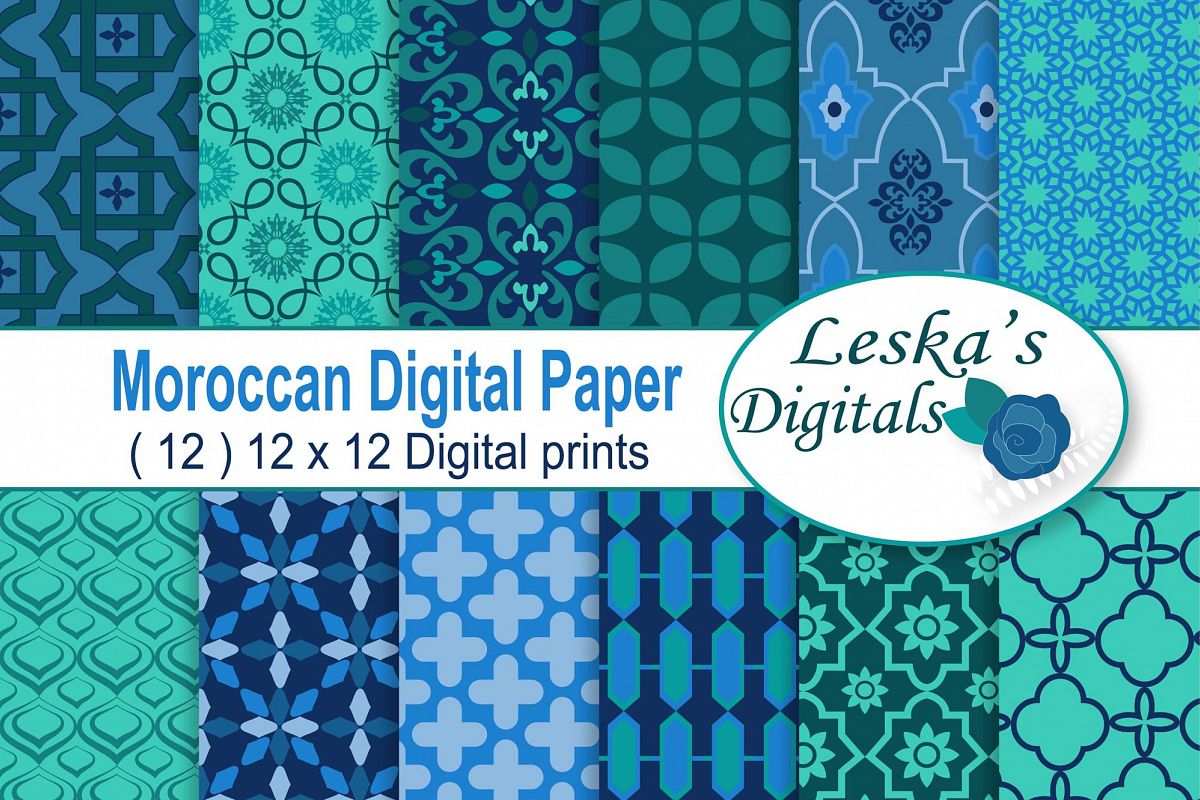 Moroccan Digital Paper Patterns example image 1