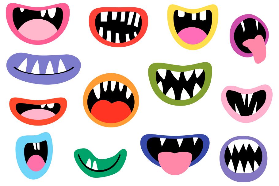 Spooky Monster Mouths Clipart Halloween Teeth Lips Tongues 134729 