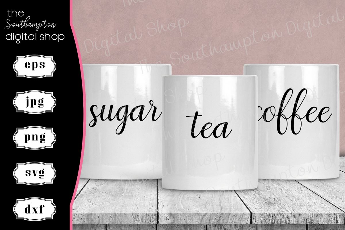 Tea Coffee Sugar Hot Chocolate Creamer Labels V4 example image 1