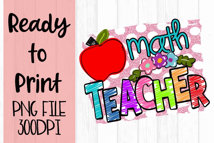 Math Teacher Bright Ready to Print example image 1