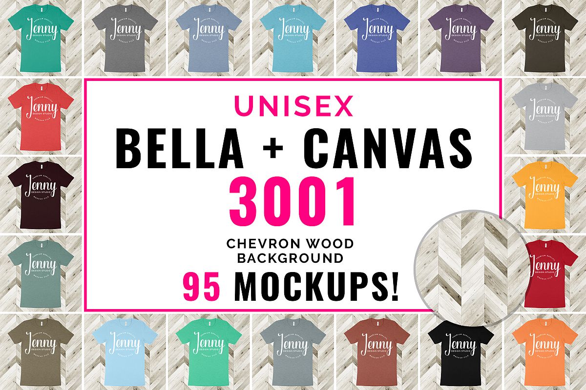 Bella Canvas 3001 Unisex Mockup Bundle, 95 Mockups example image 1