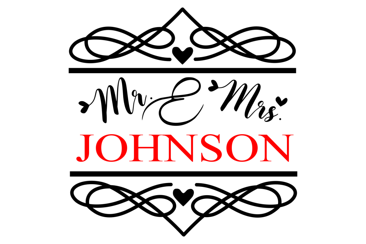 Download Mr. & Mrs. Split Monogram Frame SVG (98468) | SVGs ...