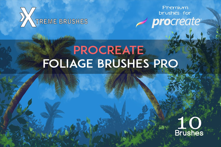 Procreate Foliage Brushes PRO example image 1