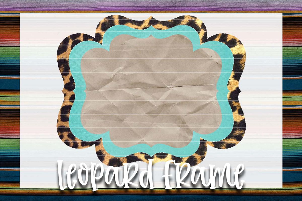 Mint & Leopard Frame Background Element example image 1