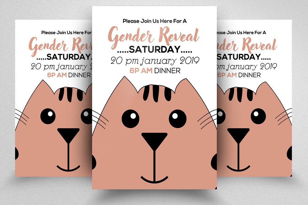 Gender Reveal Flyer Template example image 1