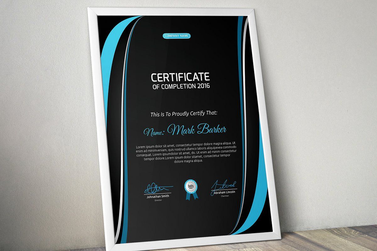 Certificate example image 1