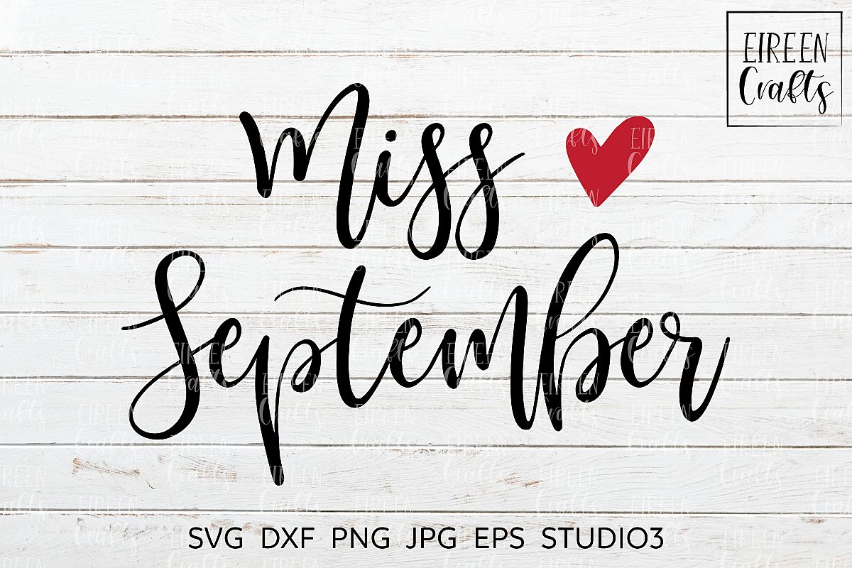 Miss September SVG - cut file for Cricut & Silhouette example image 1