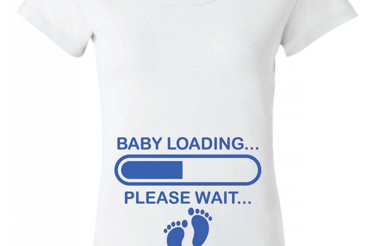 Baby Loading Pregnant Tee Shirt Design, SVG, DXF, EPS Vector files for use with Cricut or ...