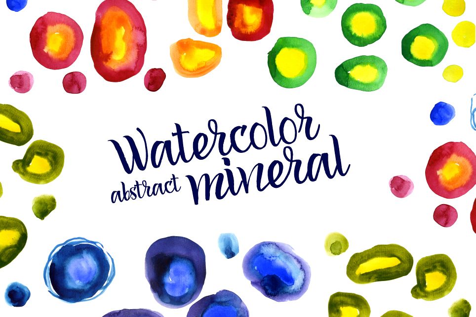 Watercolor abstract Minerals example image 1