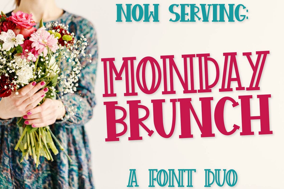 FB - Monday Brunch - A Cut Friendly Font Duo example image 1