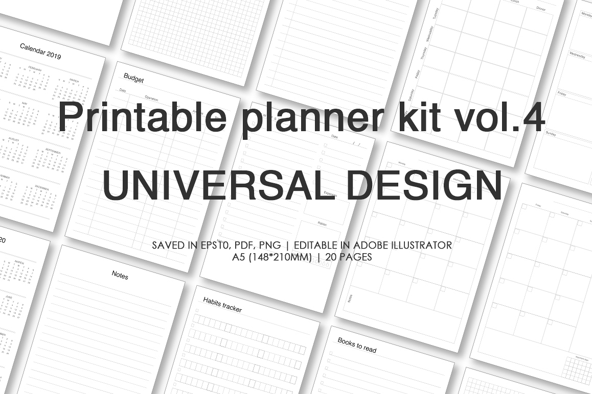 Planner kit vol.4. Universal design example image 1