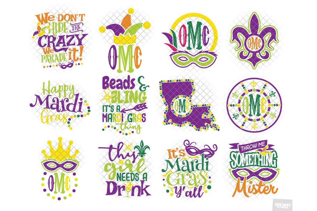 Download Mardi Gras SVG Bundle (53815) | Cut Files | Design Bundles