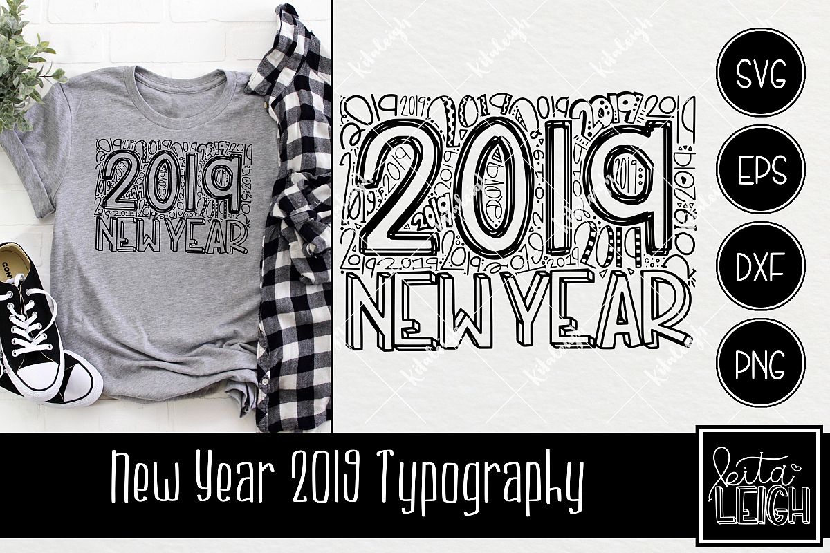 New Year 2019 Typography example image 1