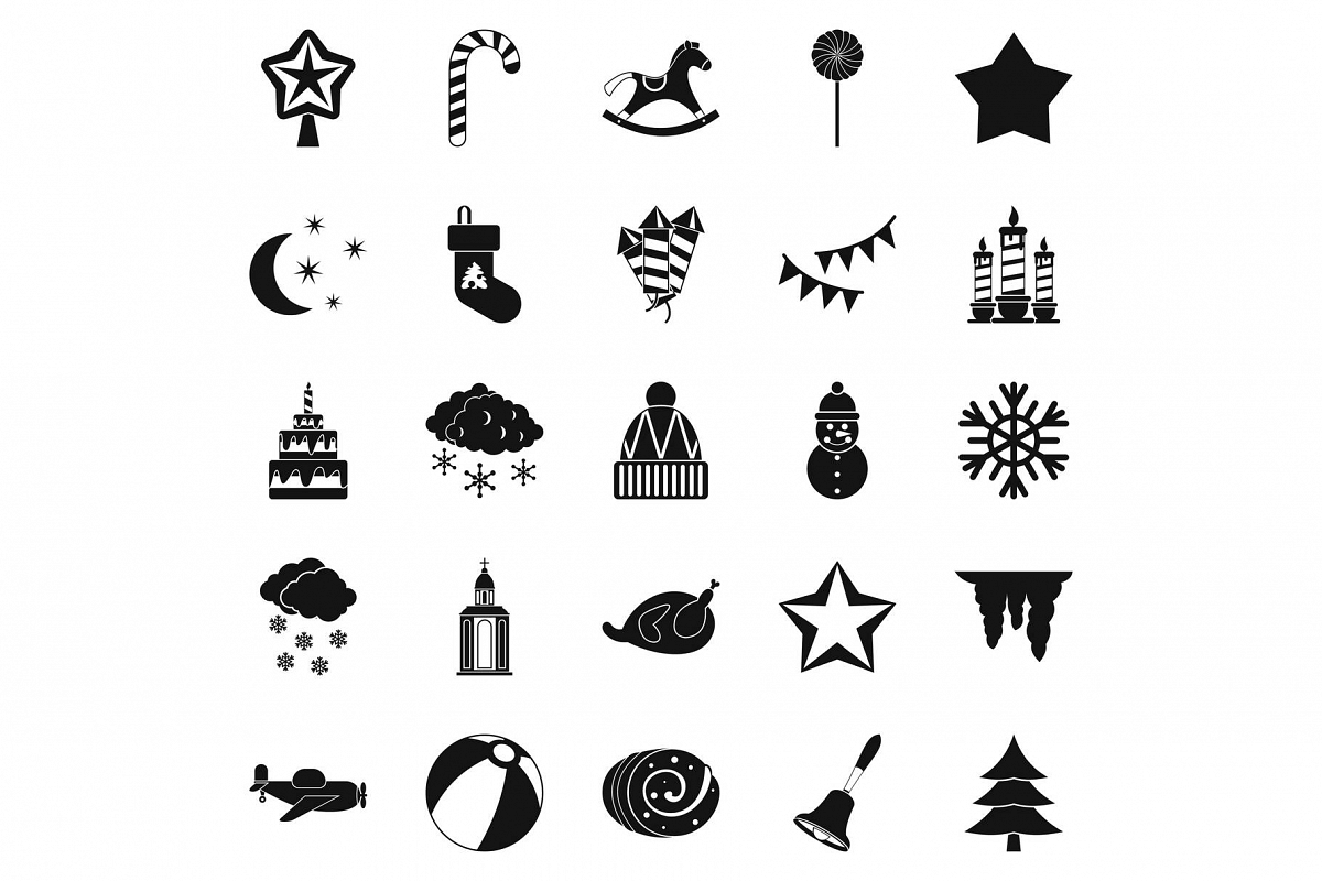 Cult icons set, simple style example image 1