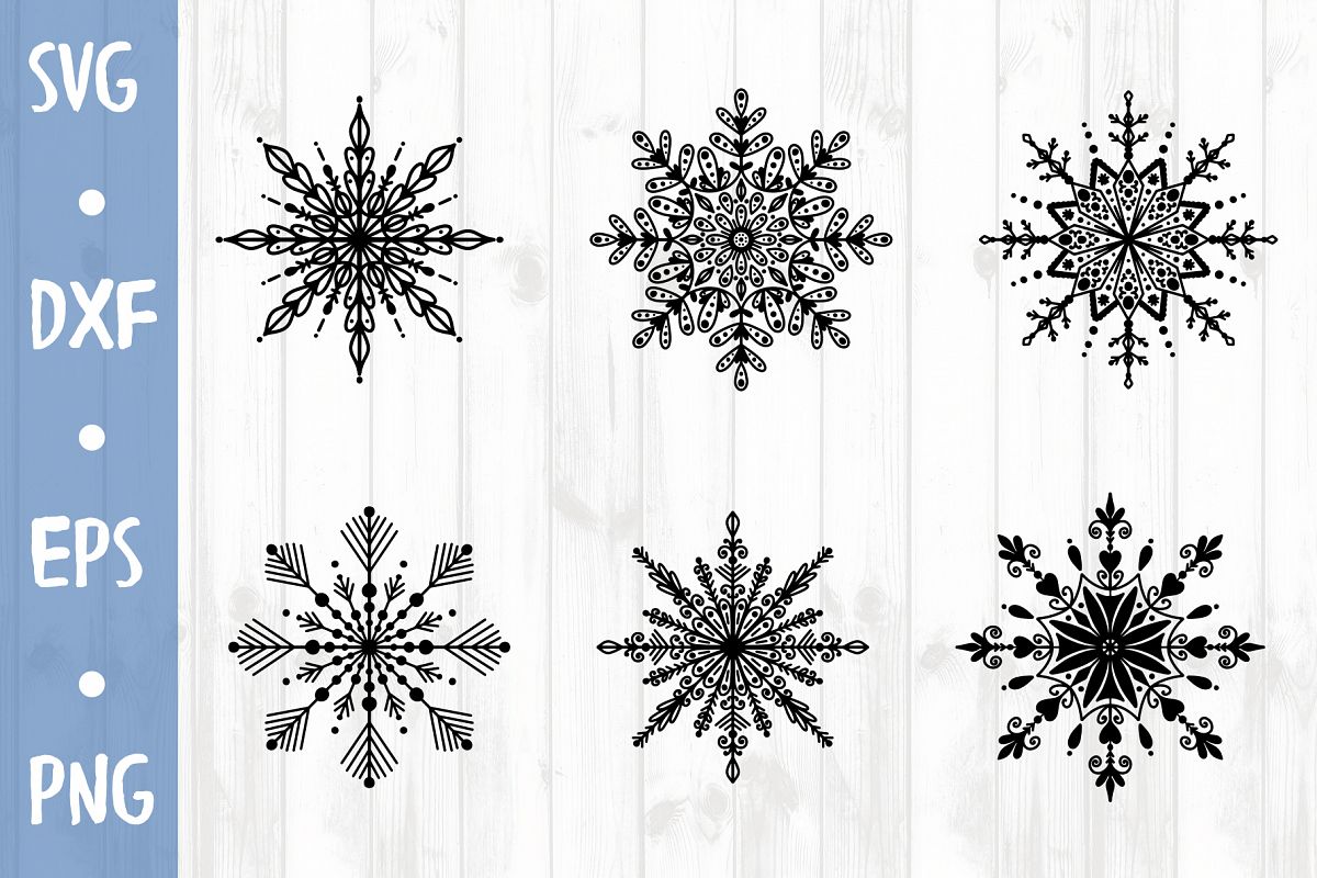 Cute snowflakes SVG CUT FILE example image 1