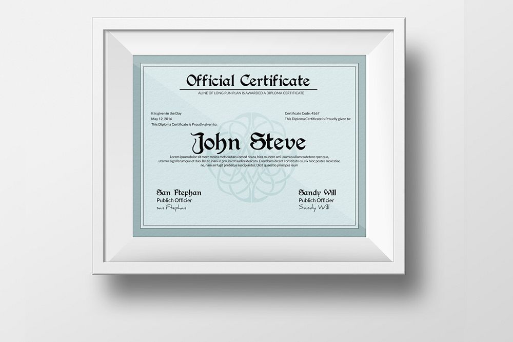 Diploma Certificate Template example image 1