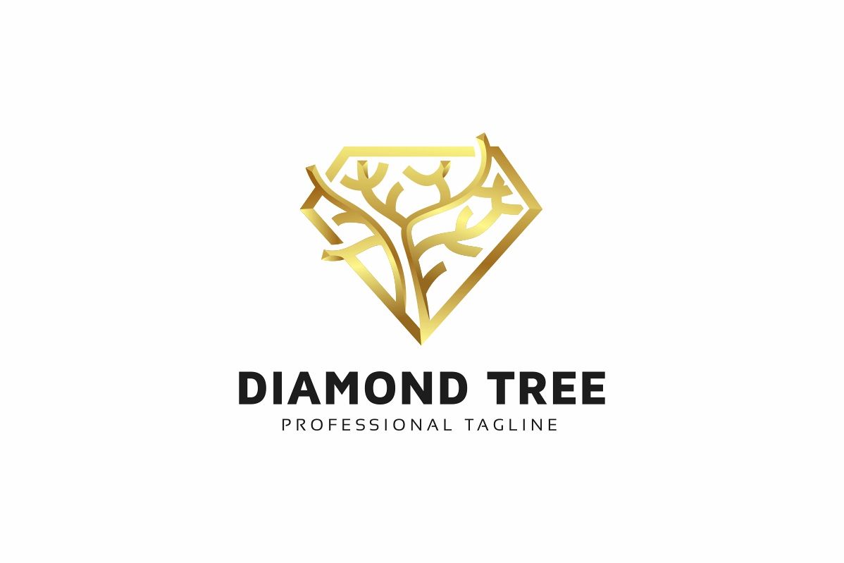Forest Diamond Tree Logo example image 1