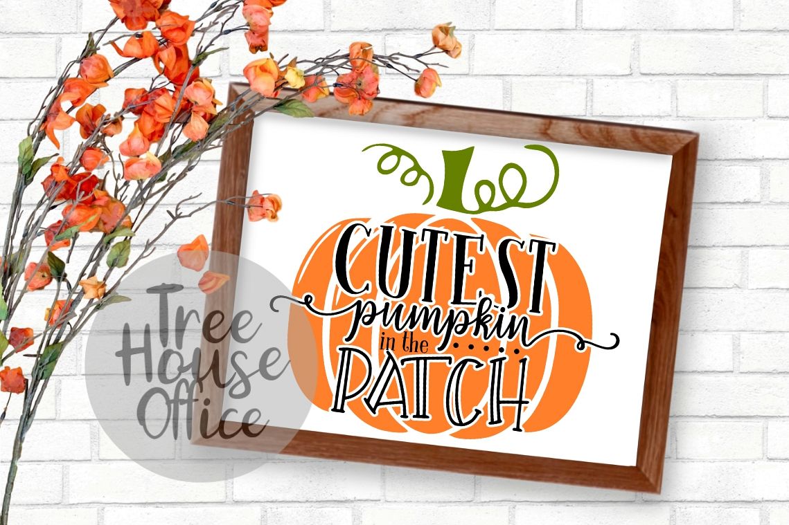 Cutest Pumpkin in the Patch Fall Autumn Baby SVG PNG JPEG example image 1