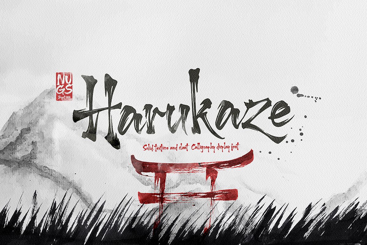 Harukaze Brush Font example image 1
