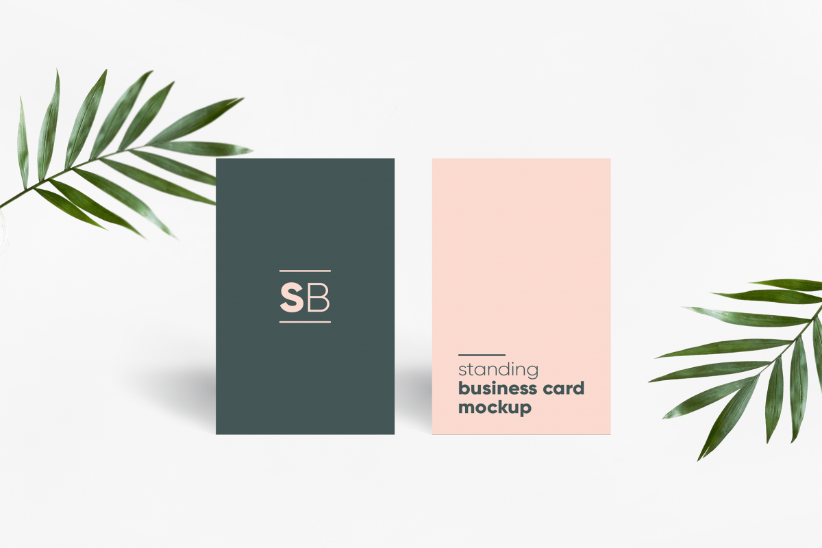 Download Standing Business Card Mockup (116472) | Mock Ups | Design ...