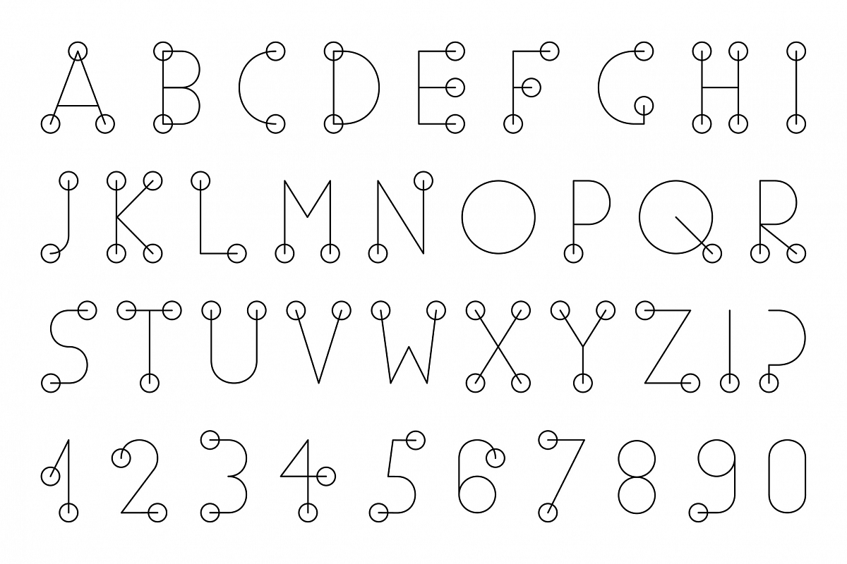 Minimalist English Alphabet. example image 1