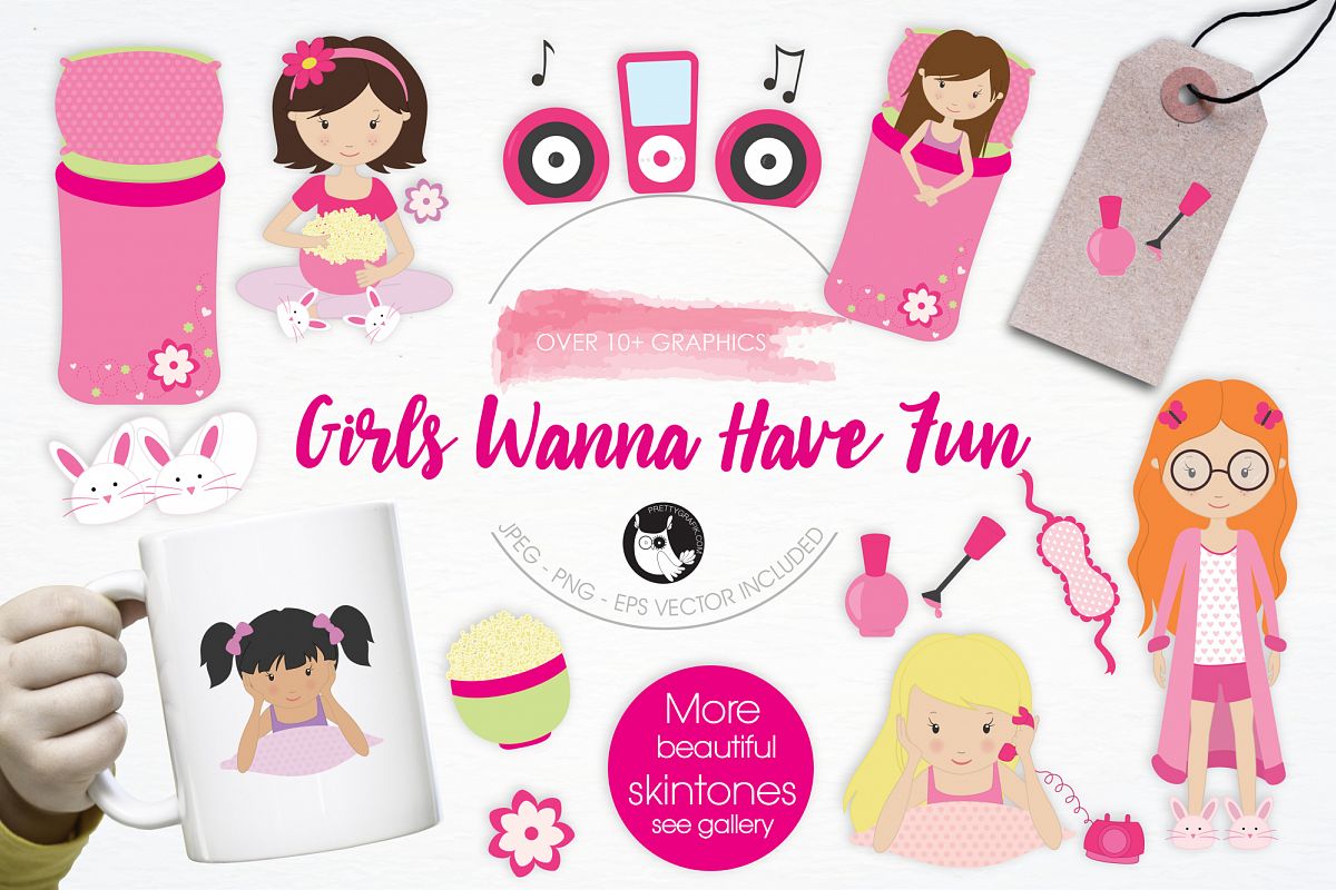 Girls Wanna Have Fun graphics and illustrations example image 1