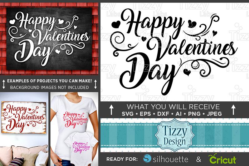 Happy Valentines Day Sign SVG - Valentines Day SVG - 1509 example image 1