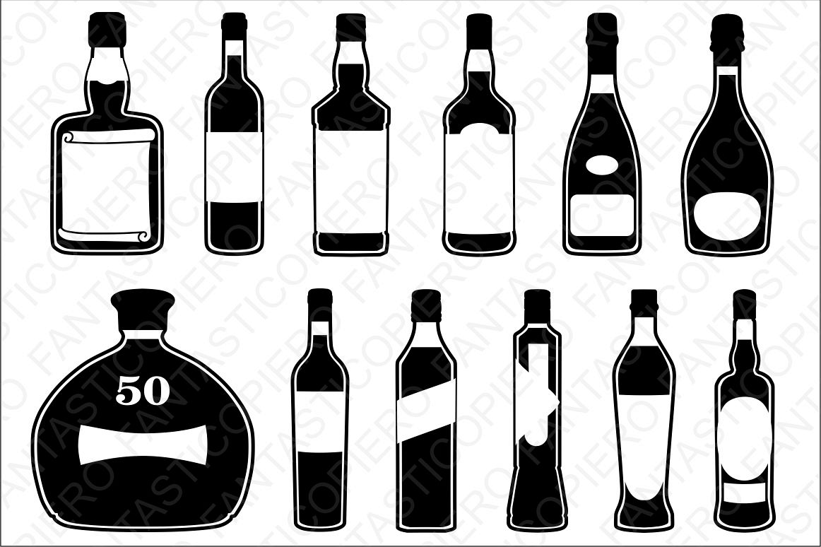 Download Bottles with label SVG files for Silhouette and Cricut.