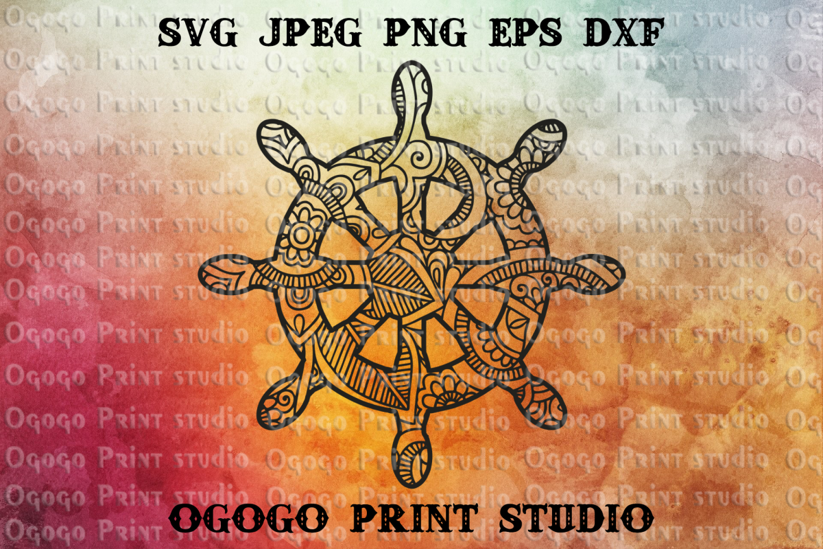 Ship's wheel SVG, Zentangle SVG, Mandala svg, Sea svg, Ship example image 1