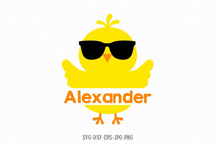 Easter Chick Svg, Chick boy monogram frame Svg, Easter svg example image 1