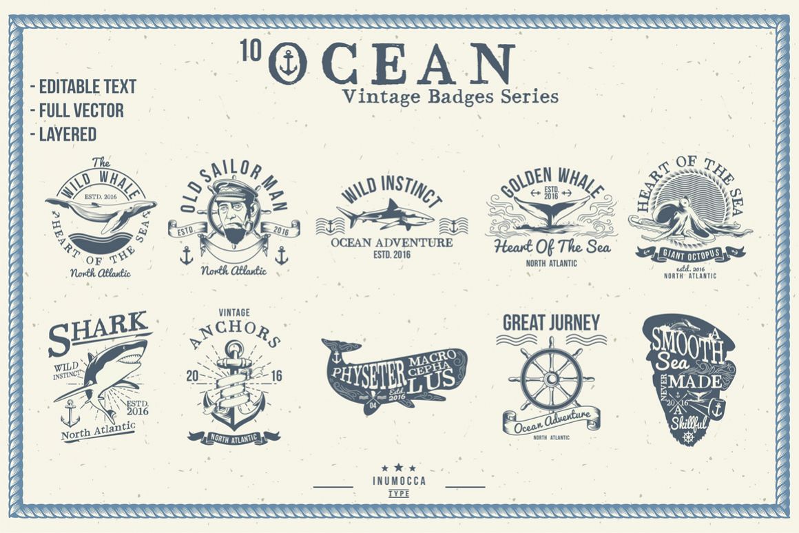 10 Ocean Vintage (editable text) example image 1