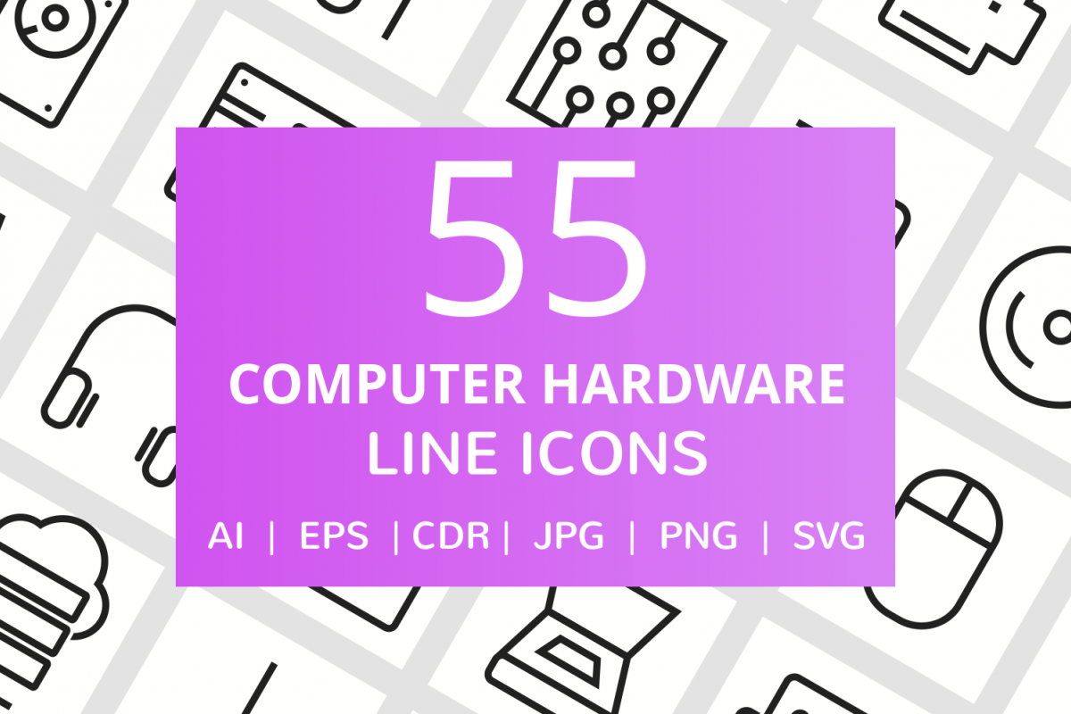 85 Computer & Hardware Line Icons example image 1