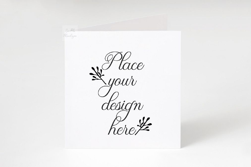 Square Greeting Card Mockup psd ivitation stationery mock up example image 1