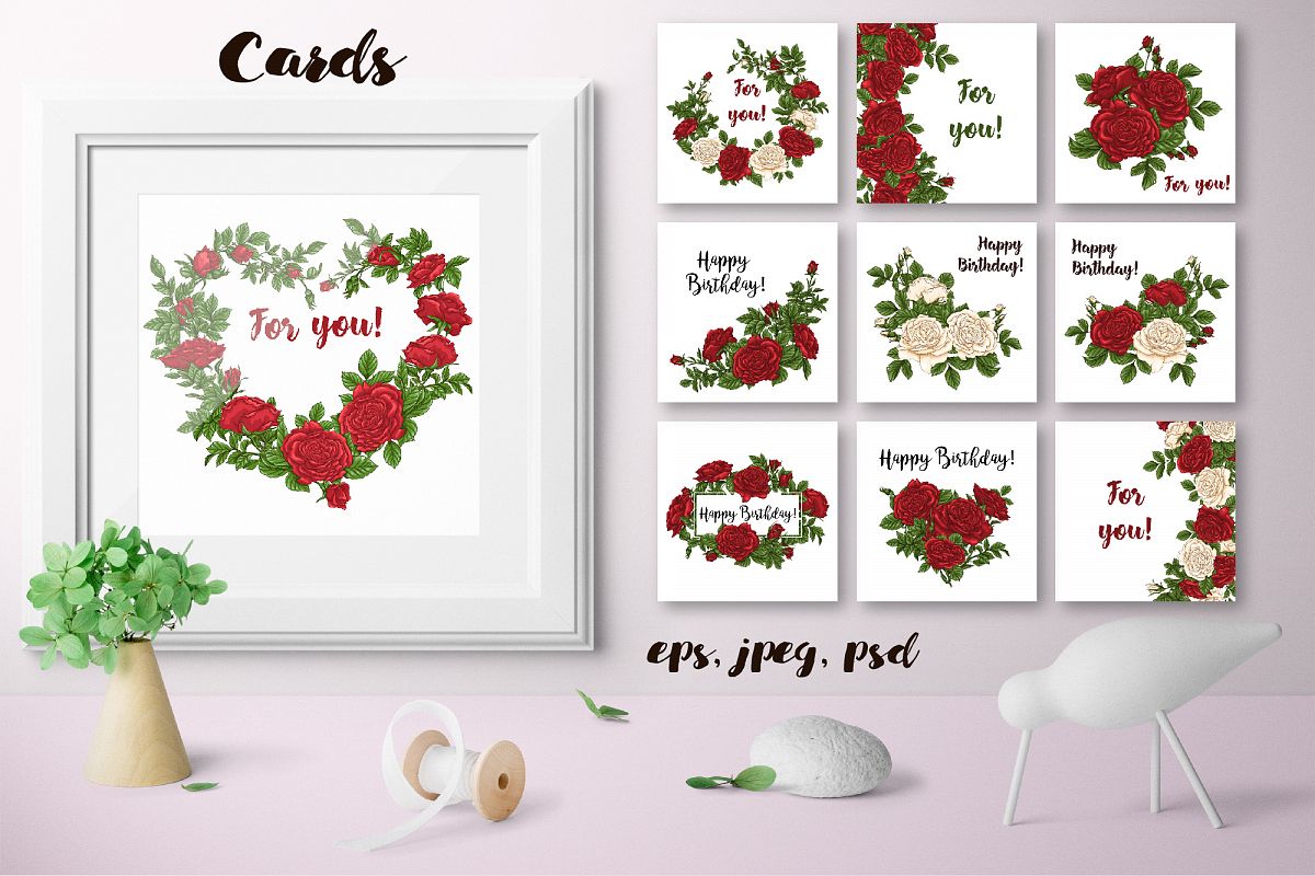 Roses – Vector Cards example image 1