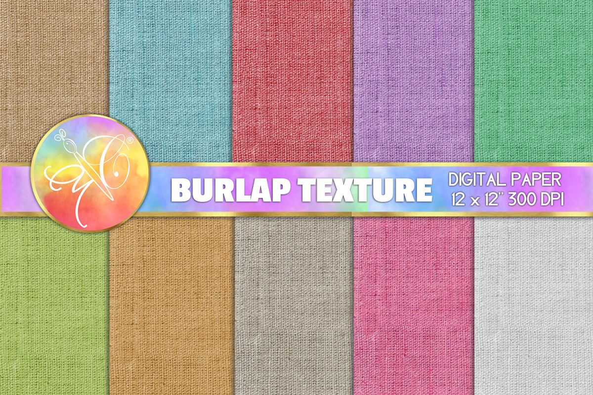 Burlap Texture Digital Paper, Burlap Background example image 1