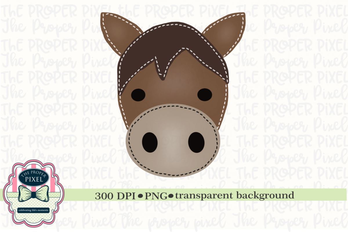 Watercolor Stitched Horse Sublimation Printable example image 1
