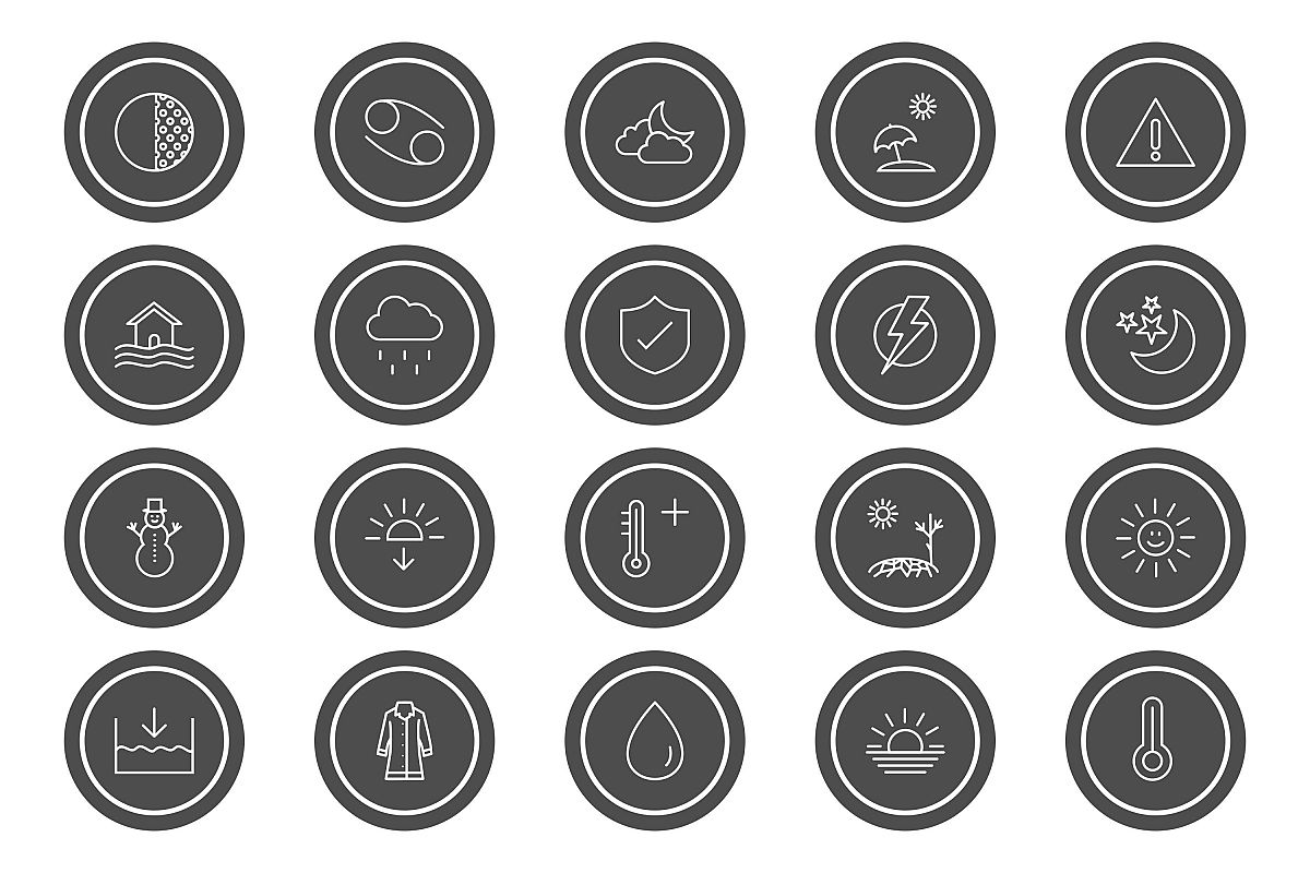 Set Of Weather And Season Icons example image 1