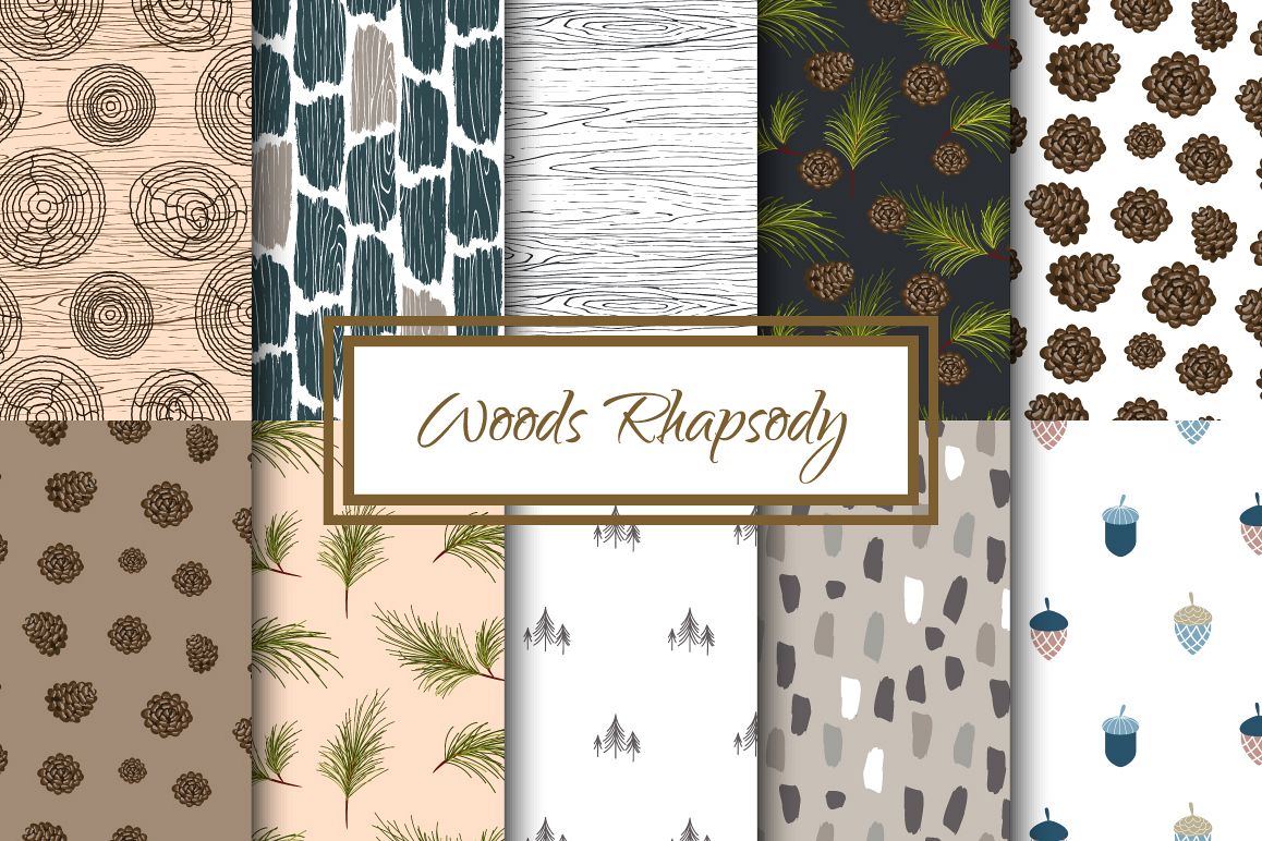 Woods Rhapsody Seamless Patterns example image 1