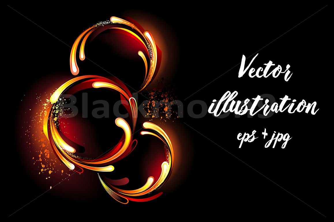 Three Round Fiery Banners example image 1