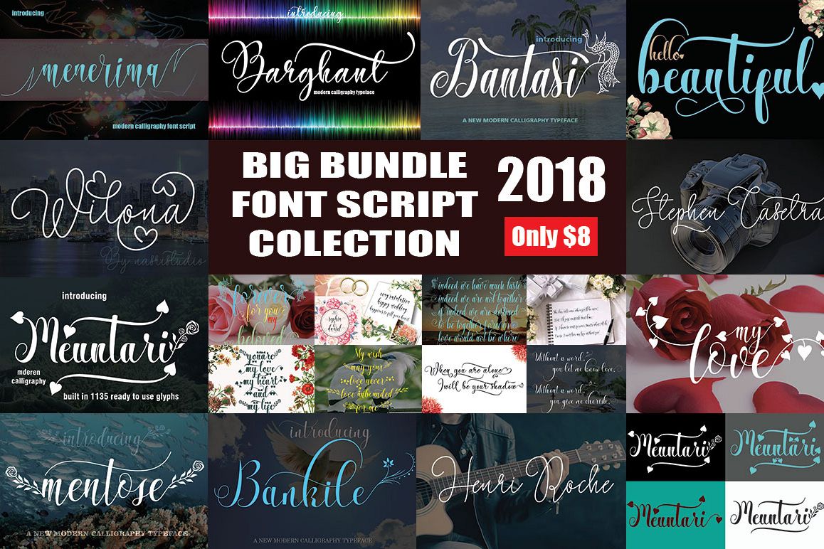 BIG BUNDLE FONT SCRIPT COLECTION example image 1