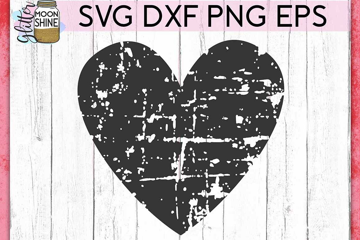Distressed Heart SVG DXF PNG EPS Cutting Files