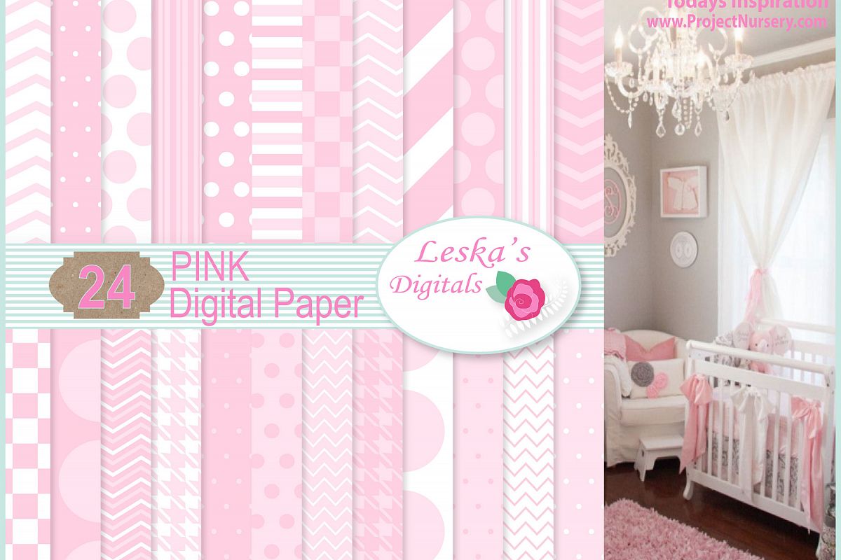 Pink Digital Paper backgrounds example image 1