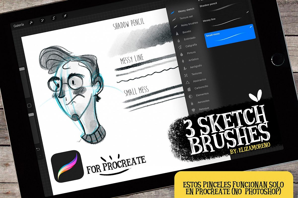 Sketch brushes for PROCREATE example image 1
