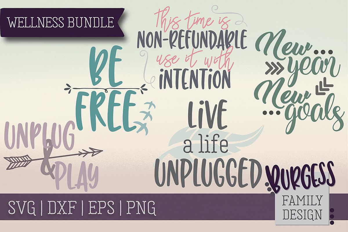 Wellness Bundle | SVG DXF EPS PNG example image 1