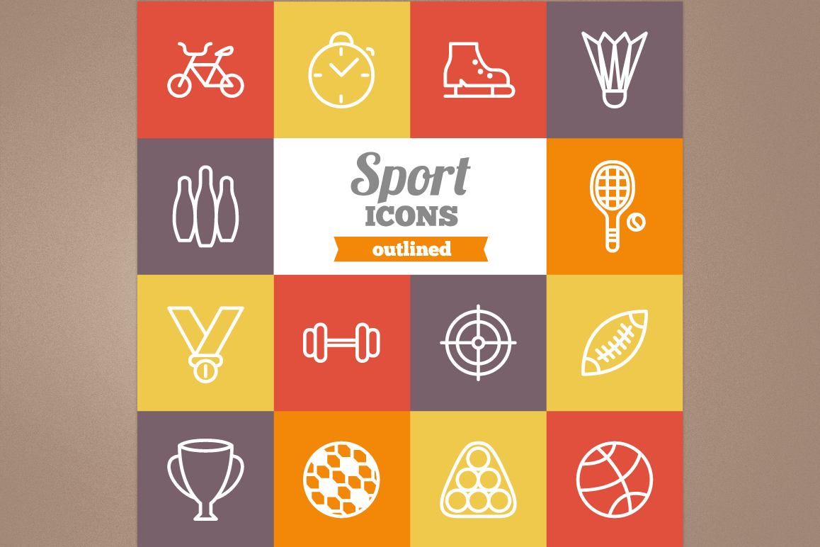 Outlined Sport Icons example image 1